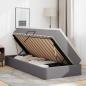 Preview: Aufbewahrungsbett mit Matratze Grau 90 x 190 cm Kunstleder