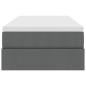 Preview: Aufbewahrungsbett mit Matratze Dunkelgrau 90 x 200 cm Polyester