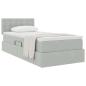 Preview: Aufbewahrungsbett mit Kopfteil Hellgrau 90 x 200 cm Samt