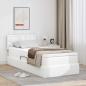 Preview: ARDEBO.de - Bett mit Stauraum und LED Reinweiß 90 x 190 cm Kunstleder