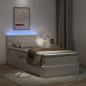 Preview: Bett mit Stauraum und LED Reinweiß 90 x 190 cm Kunstleder