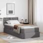 Preview: ARDEBO.de - Bett mit Stauraum und LED mit LED Grau 90 x 190 cm Kunstleder