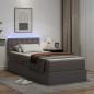 Preview: Bett mit Stauraum und LED mit LED Grau 90 x 190 cm Kunstleder