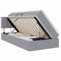 Preview: LED-Speicherbett mit Matratze Hellgrau 90 x 200 cm Stoff