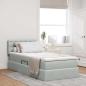 Preview: ARDEBO.de - LED-Speicherbett mit Matratze Hellgrau 90 x 200 cm Samt