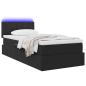 Preview: Bett mit Stauraum und LED mit Matratze Schwarz 90 x 200 cm Samt