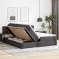 Preview: Bett mit Stauraum und LED Grau 180 x 200 cm Kunstleder