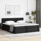 Preview: ARDEBO.de - Bett mit Stauraum und LED Schwarz 200 x 200 cm Kunstleder