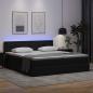 Preview: Bett mit Stauraum und LED Schwarz 200 x 200 cm Kunstleder