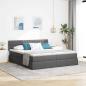Preview: ARDEBO.de - Bett mit LED-Lichtleisten Dunkelgrau 180 x 200 cm Stoff