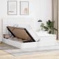 Preview: Aufbewahrungsbett mit Matratze Reinweiß 180 x 200 cm Kunstleder
