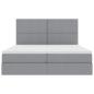 Preview: Aufbewahrungsbett mit Matratze Hellgrau 180 x 200 cm Kunstleder