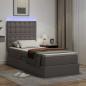 Preview: Bett mit Stauraum und LED mit LED Grau 90 x 190 cm Kunstleder