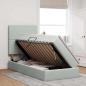 Preview: LED-Speicherbett mit Matratze Hellgrau 90 x 200 cm Samt
