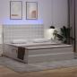 Preview: Bett mit Stauraum und LED Reinweiß 180 x 200 cm Kunstleder