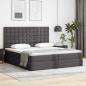 Preview: ARDEBO.de - Bett mit Stauraum und LED Grau 180 x 200 cm Kunstleder