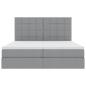Preview: Bett mit LED-Lichtleisten Hellgrau 180 x 200 cm Stoff