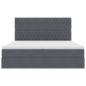 Preview: Bett mit LED-Lichtleisten Dunkelgrau 180 x 200 cm Samt