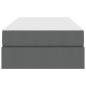 Preview: Aufbewahrungsbett mit Matratze Dunkelgrau 90 x 200 cm Polyester