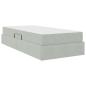 Preview: Aufbewahrungsbett mit Matratze Hellgrau 90 x 200 cm Samt