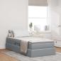 Preview: ARDEBO.de - Aufbewahrungsbett mit Matratze Hellgrau 90 x 190 cm Polyester