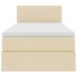 Preview: Aufbewahrungsbett mit Matratze Creme 90 x 190 cm Holzwerkstoff