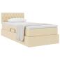 Preview: Aufbewahrungsbett mit Matratze Creme 90 x 190 cm Holzwerkstoff