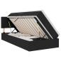 Preview: ARDEBO.de - Bett mit Stauraum und LED mit LED Schwarz 90 x 190 cm Stoff