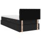 Preview: Bett mit Stauraum und LED mit LED Schwarz 90 x 190 cm Stoff