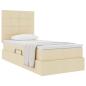 Preview: Aufbewahrungsbett mit Matratze Creme 90 x 190 cm Polyester