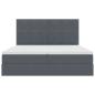 Preview: Aufbewahrungsbett mit Matratze Dunkelgrau 180 x 200 cm Samt