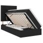 Preview: ARDEBO.de - Bett mit Stauraum und LED mit LED Schwarz 90 x 190 cm Polyester