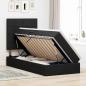 Preview: Bett mit Stauraum und LED mit LED Schwarz 90 x 190 cm Polyester
