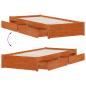 Preview: Bettrahmen mit Schubladen 3 pcs Wachsbraun Kiefernholz