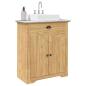 Preview: Badezimmerschrank BODO Honigbraun 70 x 35 x 80 cm Holzwerkstoff
