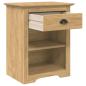 Preview: Nachttisch BODO Honigbraun 53 x 38,5 x 67 cm Holzwerkstoff