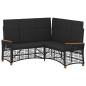 Preview: Garten Liegesofa Set Schwarz 164 x 164 x 112 cm Poly-Rattan
