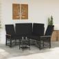 Preview: Garten Liegesofa Set Schwarz 164 x 164 x 112 cm Poly-Rattan