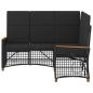 Preview: Garten Liegesofa Set Schwarz 164 x 164 x 112 cm Poly-Rattan