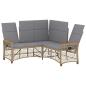 Preview: Garten Liegesofa Set Beige und Hellgrau 164 x 164 x 112 cm