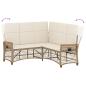 Preview: Garten Liegesofa Set Beige und Cremeweiß 164 x 164 x 112 cm