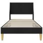 Preview: Bettrahmen mit Kopfteil Schwarz 90 x 200 cm Stoff