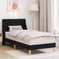 Preview: ARDEBO.de - Bettrahmen Uni mit Kopfteil Schwarz 100 x 200 cm Stoff