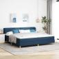 Preview: ARDEBO.de - Boxspringbett mit Matratze mit Kopfteil Blau 200 x 200 cm Stoff