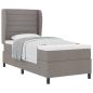 Preview: Boxspringbett mit Matratze mit Kopfteil Taupe 90 x 200 cm Stoff