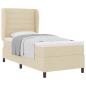 Preview: Boxspringbett mit Matratze mit Kopfteil Creme 90 x 200 cm Stoff