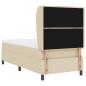 Preview: Boxspringbett mit Matratze mit Kopfteil Creme 90 x 200 cm Stoff