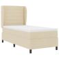 Preview: Boxspringbett mit Matratze mit Kopfteil Creme 90 x 200 cm Stoff