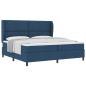 Preview: Boxspringbett mit Kopfteil Blau 200 x 200 cm Stoff