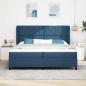 Preview: Boxspringbett mit Kopfteil Blau 200 x 200 cm Stoff